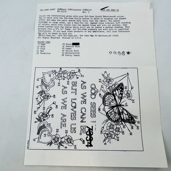 God‎ Sees Us #7334 Tri-Chem Chart Picture To Paint 1979 Vintage - Picture 2 of 3
